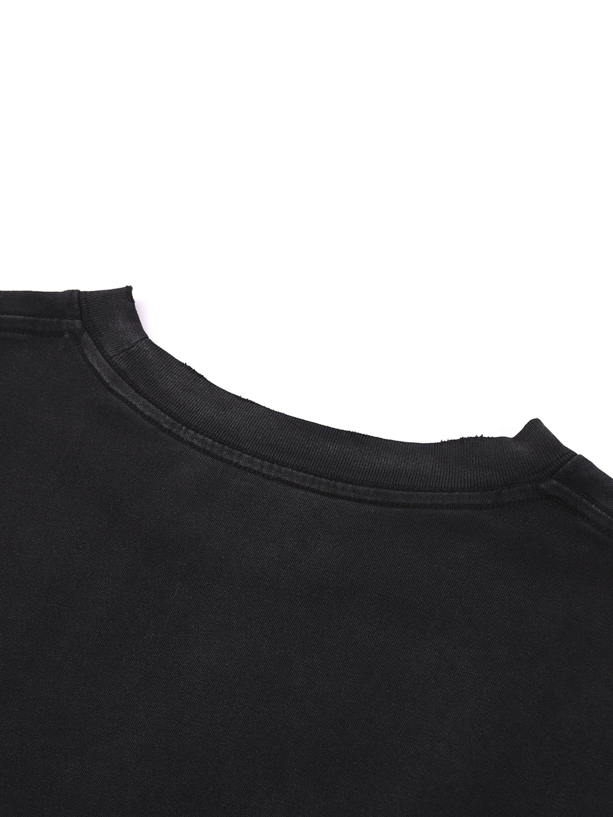 The One Long Sleeve Tee – Black (Distressed)