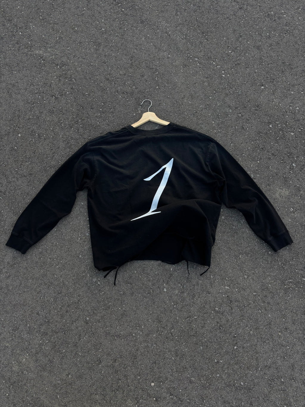 The One Long Sleeve Tee – Black (Distressed)