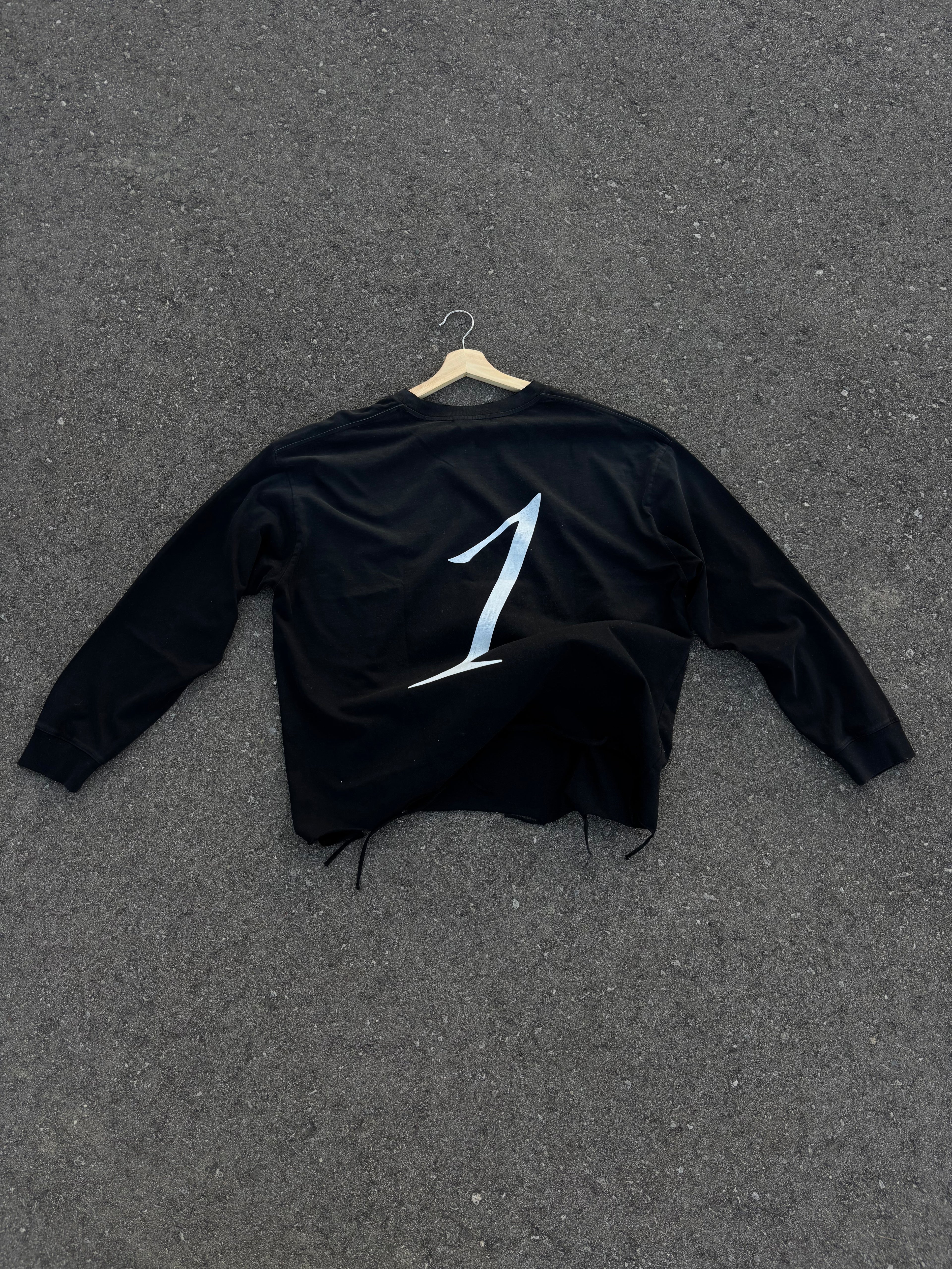 The One Long Sleeve Tee – Black (Distressed)