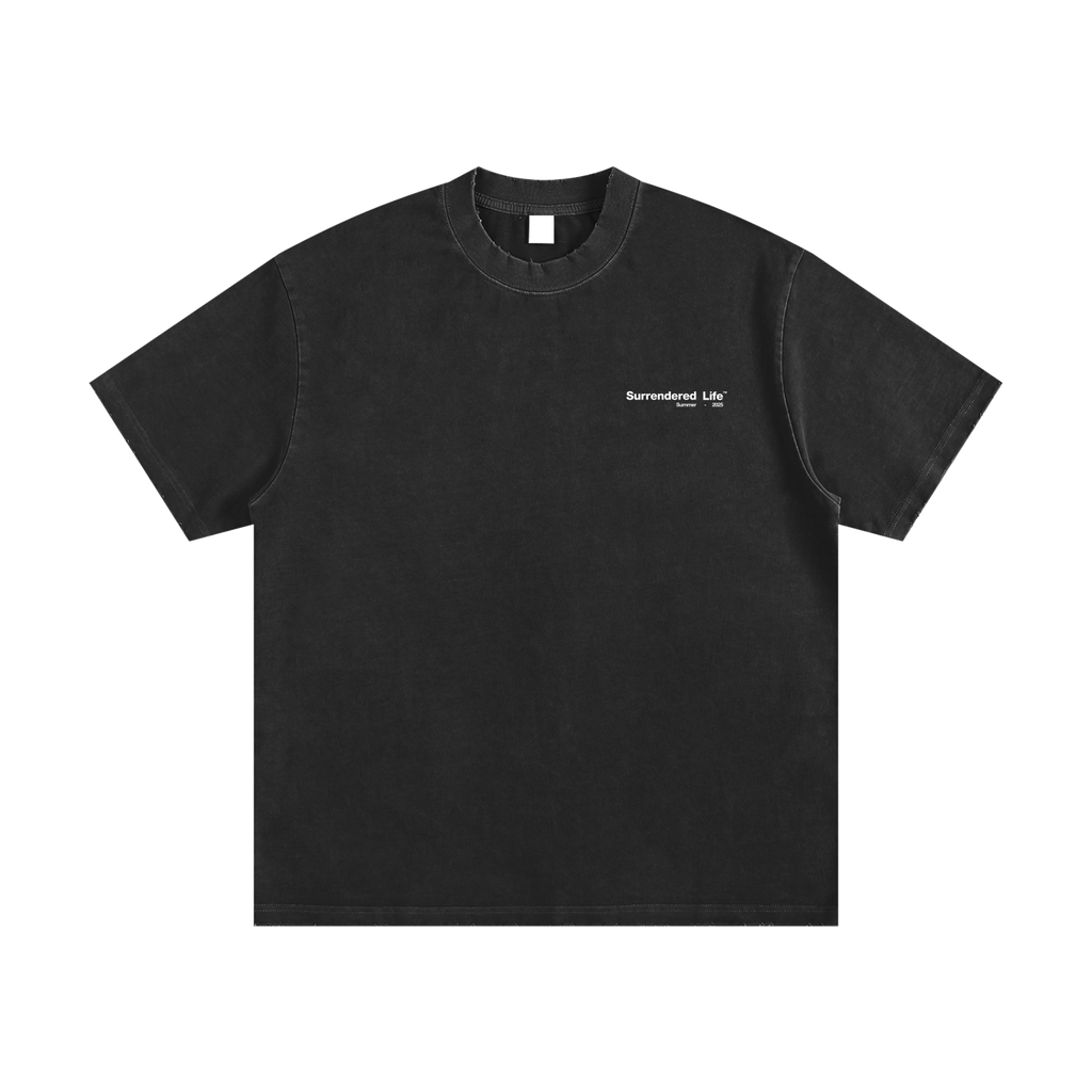 THROUGH THE GLASS | Vintage Black Wash Heavyweight Tee
