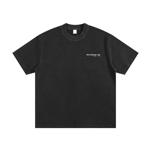 "1" | Vintage Black Wash Heavyweight Tee