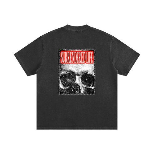 THROUGH THE GLASS | Vintage Black Wash Heavyweight Tee