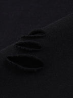 The One Long Sleeve Tee – Black (Distressed)