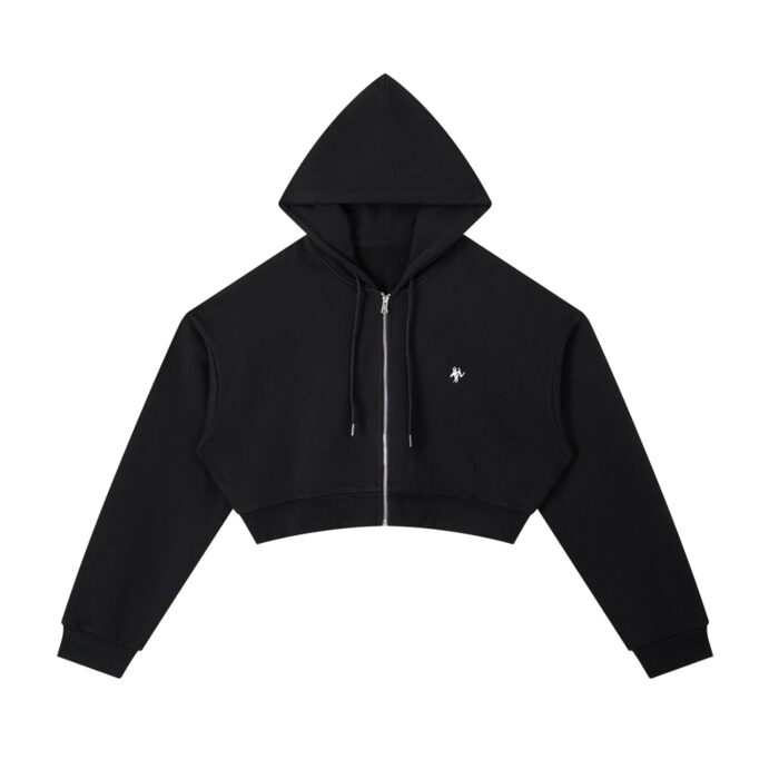 CROPPED ZIP-UP HOODIE