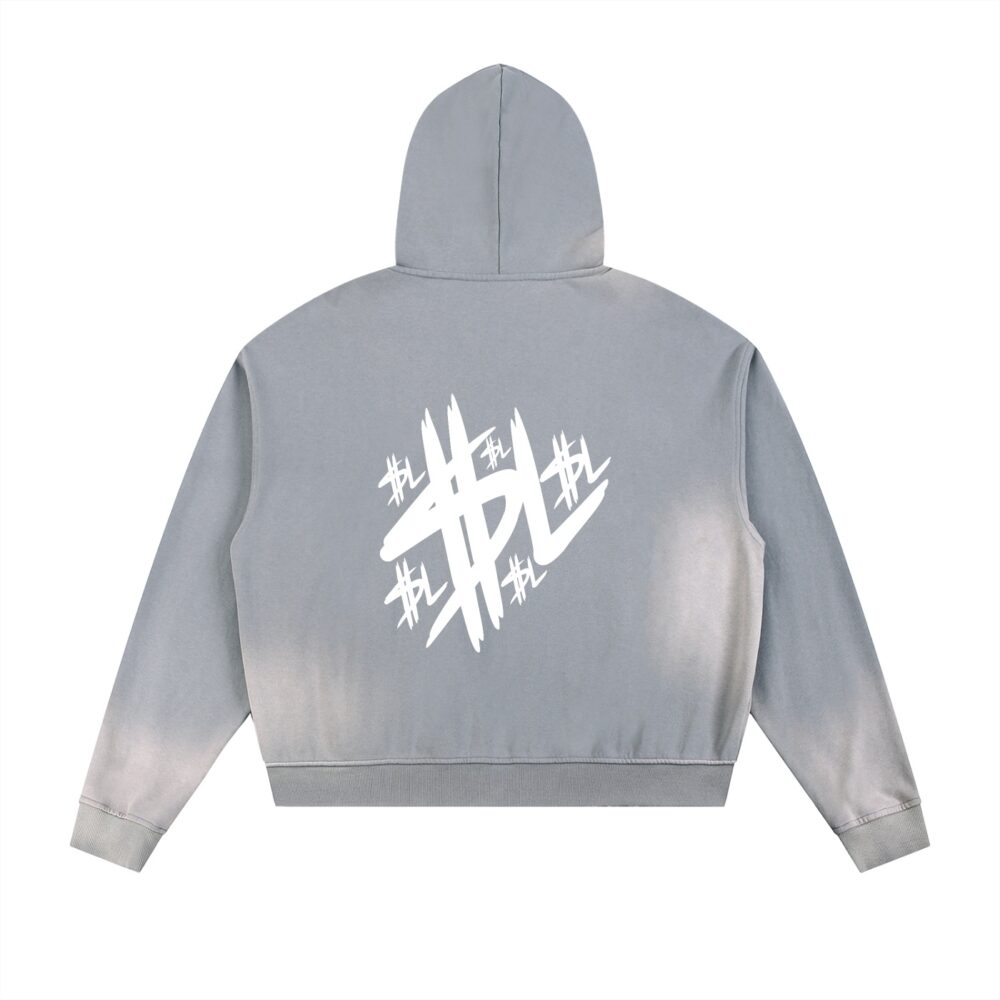 SUN FADE RAW EDGE ZIP HOODIE - SURRENDERED LIFE
