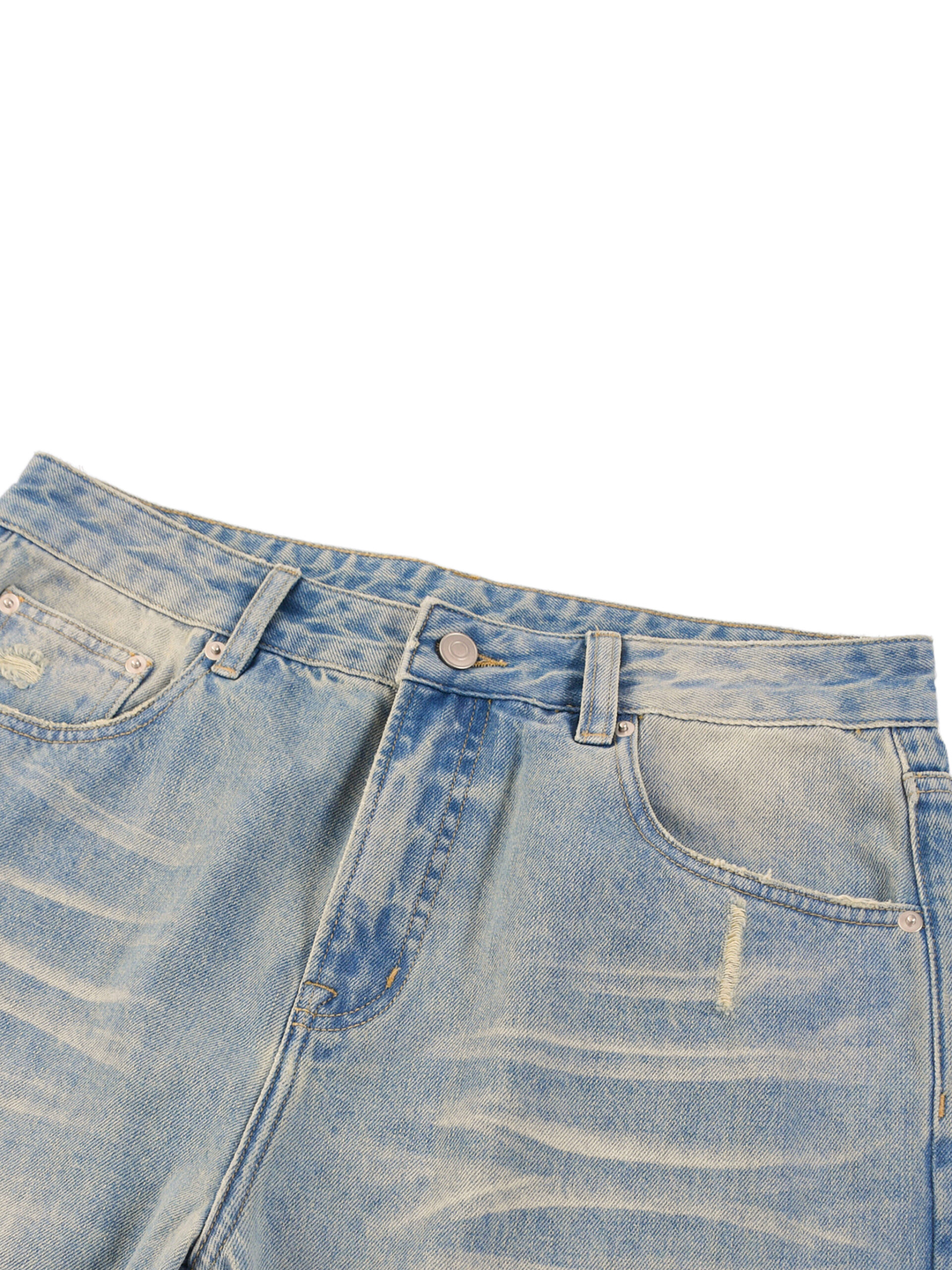 SUN FADE RAW HEM DENIM JEANS - Image 3